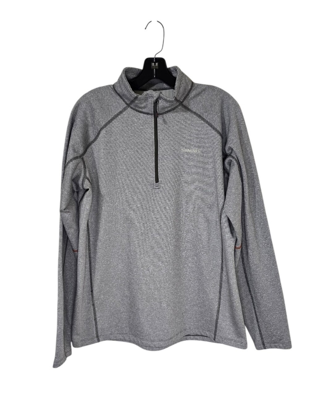 Simms Heather Gray Pullover Men's Large Outdoor Fishing Hiking